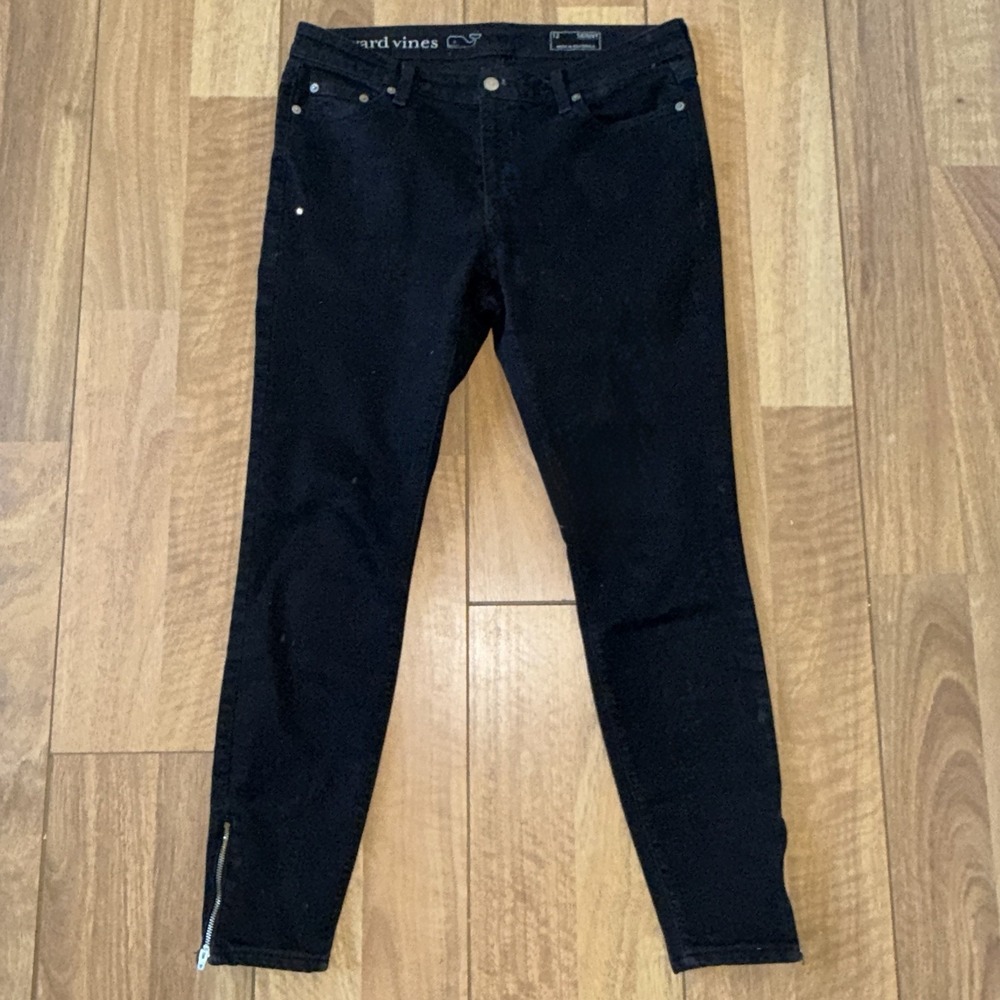 Women's Vineyard Vines Y2Kā Skinny Jeans w/ Ankle Zippers Black Size 12